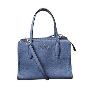 Kate Spade New York Rowe Pebble Leather Small Top Zip Blue Satchel Bag